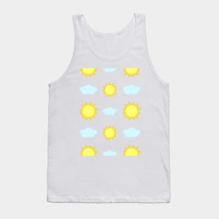 Sun and Clouds Pattern Tank Top